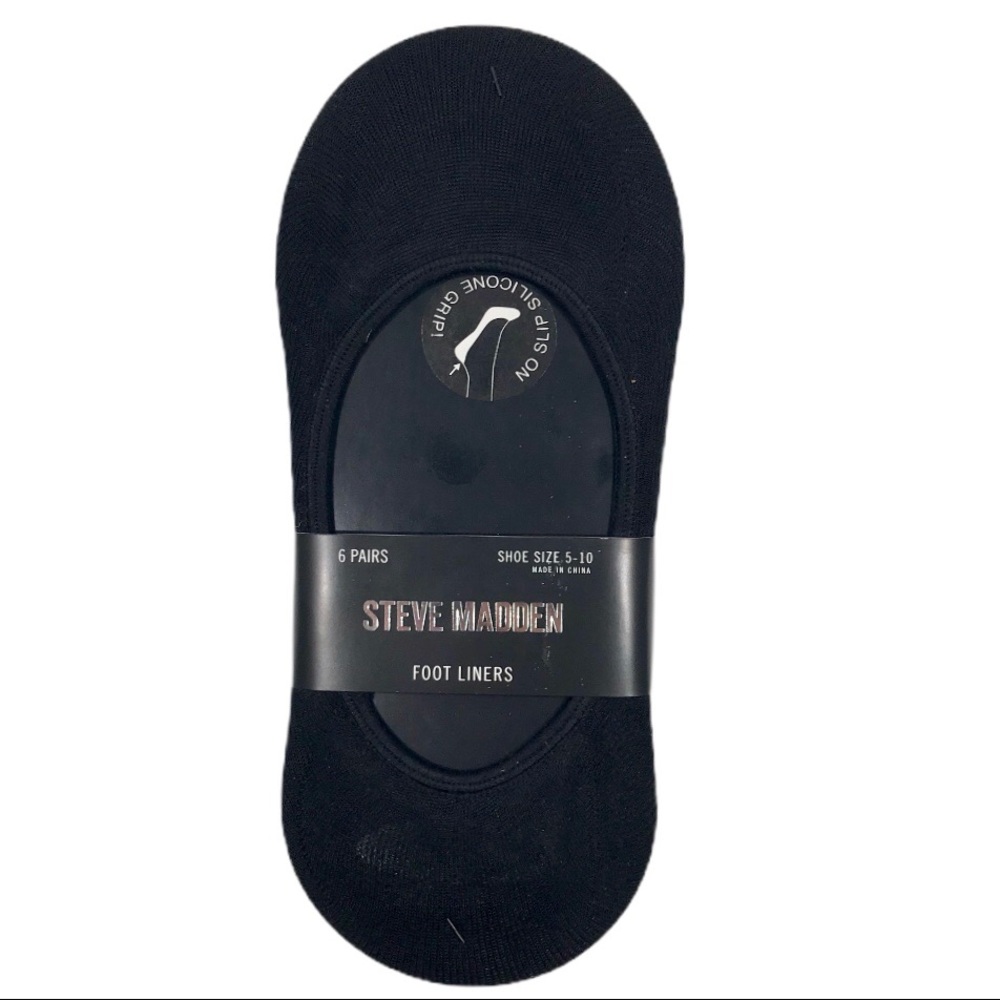 6pr Steve Madden Legwear No Show Foot Liners